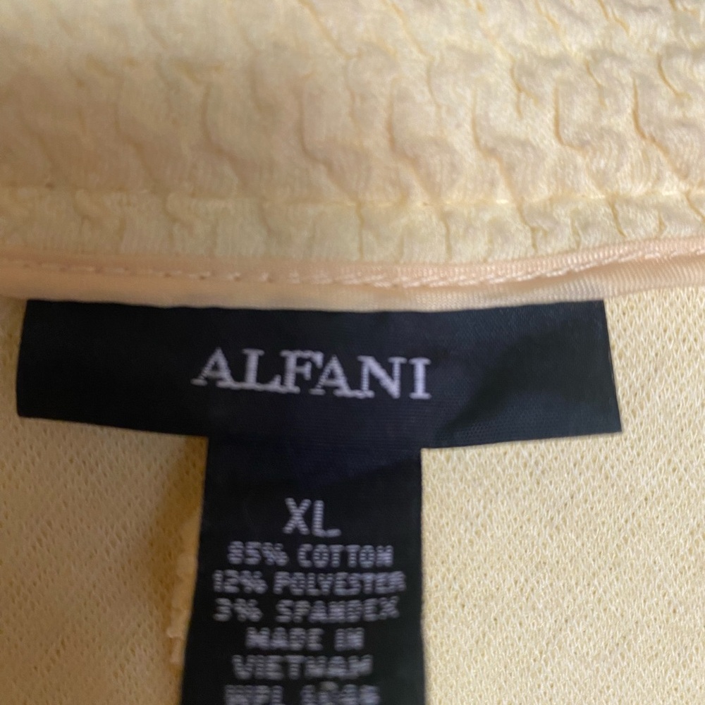 Alfani - Yellow Textured Open-Front Jacket size XL - Picture 2 of 2